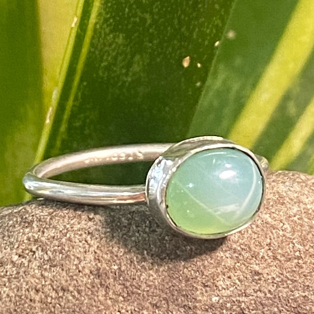 M. marsalis “Star of the Sea” .925 Green Star Sea Saphire ring